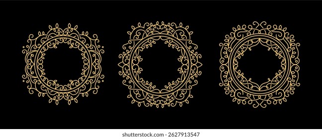 Set of elegant monograms art ornament