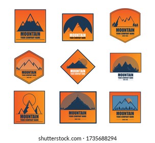 set of a elegant mountain logo or icon design. - vector illustrator.