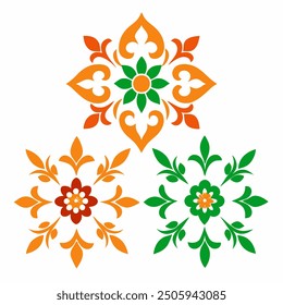 A set of elegant ornamental floral elements perfect for enhancing your digital designs. These intricate vector illustrations add a touch of luxury and sophistication to any project.
