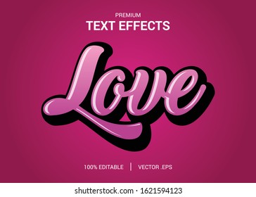 Set Elegant Pink purple Abstract love text style editable font effect