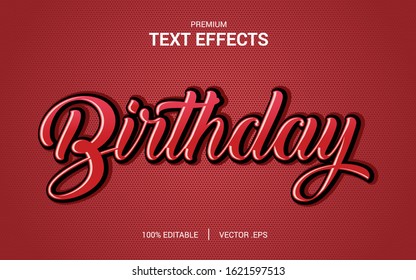 Set Elegant Pink purple Red Abstract Birthday text style editable font effect