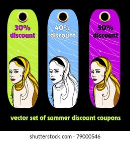 set of elegant price coupons - vector illustration