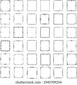 Set of elegant rectangular frames for decorating and creating photos.