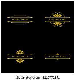 Set of Elegant retro flourish decor. Retro Vintage Insignias or Logotypes. Vector design elements, business signs, logos, identity, labels, badges and objects.