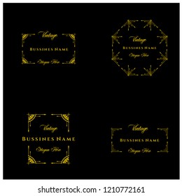 Set of Elegant retro flourish decor. Retro Vintage Insignias or Logotypes. Vector design elements, business signs, logos, identity, labels, badges and objects.