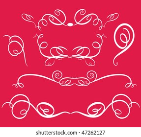 Set of elegant scrolls for design