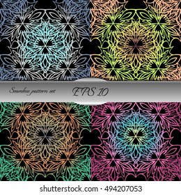 Set of elegant seamless patterns. Nice vector illustration