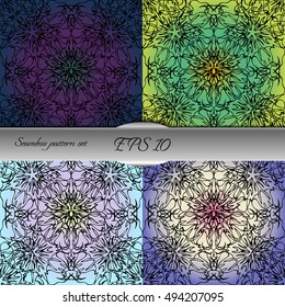 Set of elegant seamless patterns. Nice vector illustration