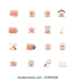 Set of elegant  simple icons for common internet functions