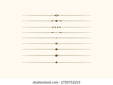 Set Elegant Simple and Minimal Line Divider with Star Accents