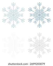  Set Elegante Schneeflocken zum Dekorieren von Weihnachtskarten und als Gestaltungselement. Ideal für Weihnachtsthemen, Winterhintergründe, Grußkarten und Urlaubsdekorationskonzepte. Vektorgrafik