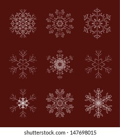 Set of elegant snowflakes for decoration