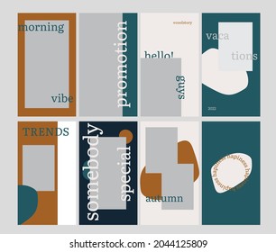 Set of elegant stories pack for social media. Modern social templates.