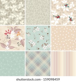 A set of elegant textile / wallpaper seamless patterns.