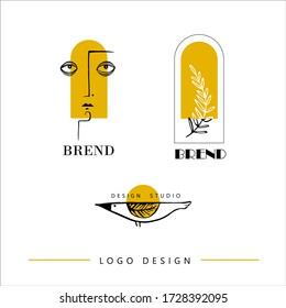 Set of elegant vector logos, signs and badges, for graphic and web design.