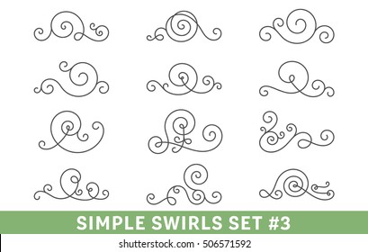 Set Of Elegant Vector Swirls. Cool Design Elements Collection, Good For Page Decoration. Antique Dividers, Frame Elements, Ornate Scrolls.