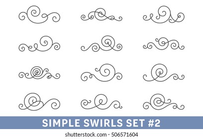 Set of elegant vector swirls. Cool design elements collection, good for page decoration. Antique dividers, frame elements, ornate scrolls.