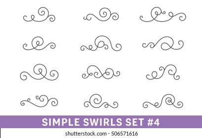 Set Of Elegant Vector Swirls. Cool Design Elements Collection, Good For Page Decoration. Antique Dividers, Frame Elements, Ornate Scrolls.