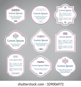 Set of elegant  vintage labels with text layout example.