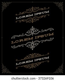 Set of elegant vintage ornamental emblems and logos templates - vector illustration