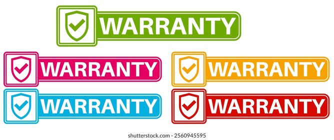 set elegant warranty icon. extended warranty label badge template design vector illustration