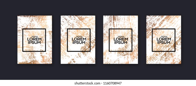 Set of elegant white and golden texture background design. golden, card, background, cover, Eps10 vector.
