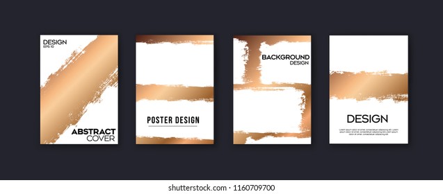 Set of elegant white and golden texture background design. golden, card, background, cover, Eps10 vector.