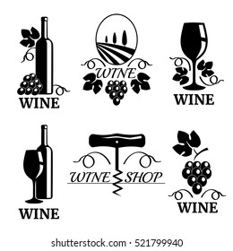 Set Elegant Wine Logo Templates Vector Stock Vector (Royalty Free ...