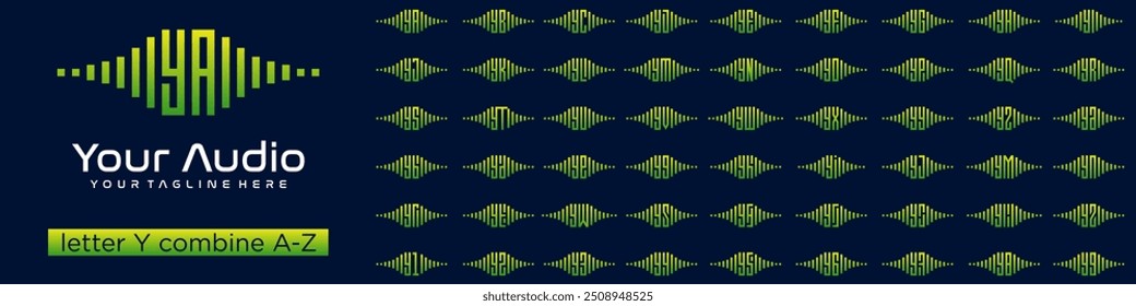 set of element audio combined letter Y with A to Z and numbers from 1 to 9. vector illustration