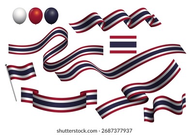 set element design thailand flag for banner, poster
