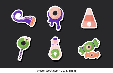 Set of Element Halloween Sticker Collection