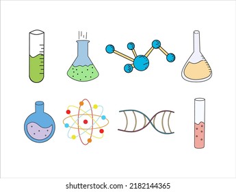 Set of Element Labotarium Experimentation Illustrations