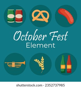 Set of Element Octoberfest poster design. Vector illustration