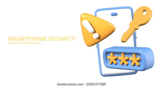 Set of elements for advertising phone security software