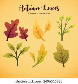 a set elements of cartoon illustration vector autumn leaves for thanksgiving and autumn fall season