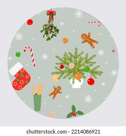 Set von Elementen für Weihnachtsdesign.