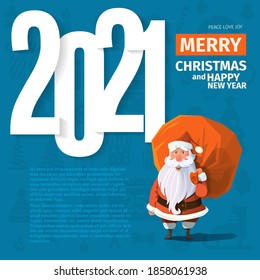 Conjunto de elementos para el proyecto de diseño de Navidad y Año Nuevo con Santa Clause. Plantilla para crear fondo, tarjeta de saludo, sitio web, banner de sitio web móvil, banner de medios sociales, material de marketing