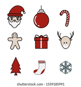 Set of elements for Christmas season