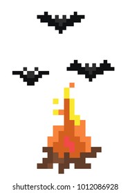 a set of elements for a computer game, magic, magic, pixel art