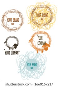 A set of elements for creating a corporate identity for a craft company or for individual use. Fun painted sheep, thread, wool