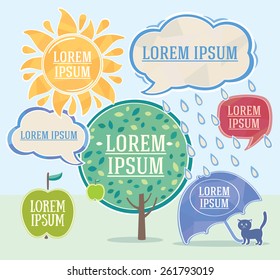 Set of elements to denote speech bubbles.