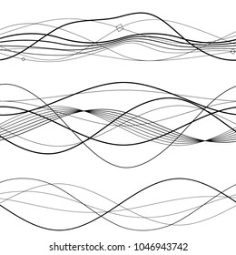 Set Elements design Abstract Broken stripes on white background isolated. Curved wave streak for decor figuration brochure, booklet, poster. Creative art wavy lines theme. Vector illustration eps 10