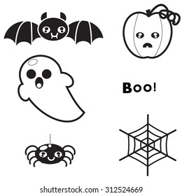 Set of elements for design background and poster for Halloween