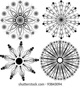 Set of elements for design in black on white.