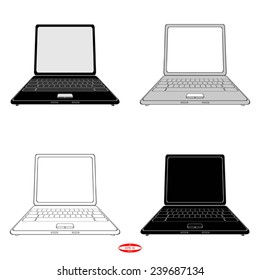 set of elements for design black white laptop isolated on white background vector