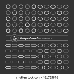 Set of elements for design - decorative frame and label. A vector.