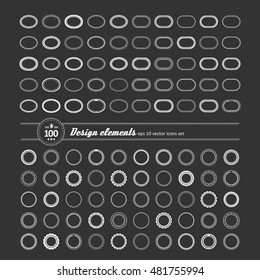 Set of elements for design - decorative frame and label. A vector.
