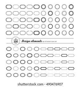 Set of elements for design - decorative frame and label. A vector.