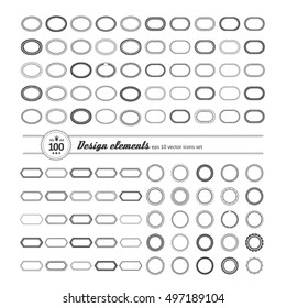Set of elements for design - decorative frame and label. A vector.