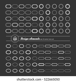 Set of elements for design - decorative frame and label. A vector.